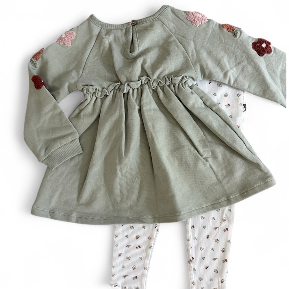 Rabbit + Bear Organic Cotton Tunic & Leggings Set Girls Size 24 Months NWT - Picture 2 of 4